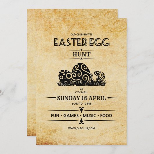 イースターパーティーフライヤーテンプレート 招待状 (正面/裏面)