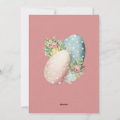イースターパーティーフローラかわいい女の子とブンニー シーズンカード (裏面)