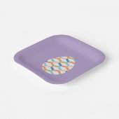 イースターパーティープレートの幾何学的な芸術卵の紫 ペーパープレート (傾斜あり)