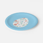 イースターパーティープレートデリケートなフローラパターン（の模様が）ある卵 ペーパープレート (アングル)