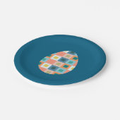 イースターパーティープレートレトロエッグオンティール（緑がかった色） ペーパープレート (アングル)