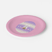 イースターパーティープレート、バニーと紫の卵 ペーパープレート (アングル)