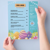 イースターパーティーメニューテンプレート チラシ (手)