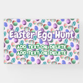 イースターパーティー卵狩りカラフルイースターエッグピンク 横断幕 (横)
