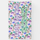 イースターパーティー卵狩りカラフルイースターエッグピンク 横断幕 (縦)