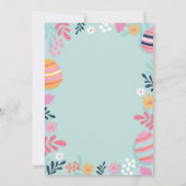 イースターパーティー卵狩り花パーティーピンク招待状 招待状 (裏面)