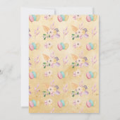 イースターパーティー卵花パーティーピンクヴィンテージ 招待状 (裏面)