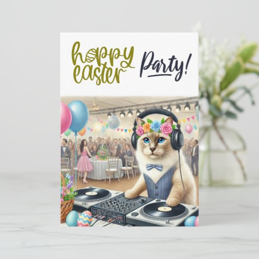 イースターパーティー(猫好き) 招待状 (スタンド正面)