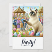イースターパーティー(猫好き) 招待状 (正面)