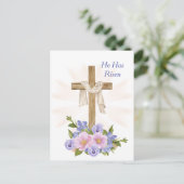 イースターパープルクロスクリスチャンフローラ シーズンポストカード (スタンド正面)