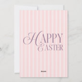 イースターパープル花かわいい女の子とバニー シーズンカード (裏面)