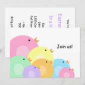 イースターヒナ卵狩り招待状 招待状 (正面/裏面)