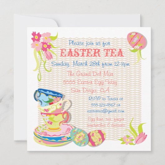 イースタービクトリアンティーブランチ招待状 招待状 (正面)