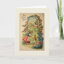 イースタービクトリアンバニーズグリーティングカード シーズンカード