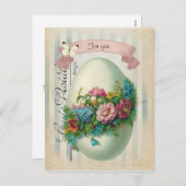 イースタービクトリアンフラワーエッグ シーズンポストカード (正面/裏面)