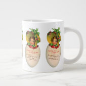 イースタービクトリアン、ヴィンテージの女の子と卵のボンネット ジャンボコーヒーマグカップ (右)