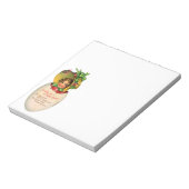 イースタービクトリアン、ヴィンテージの女の子と卵のボンネット ノートパッド (回転)