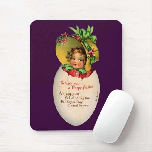 イースタービクトリアン、ヴィンテージの女の子と卵のボンネット マウスパッド (マウス)