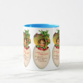 イースタービクトリアン、ヴィンテージの女の子と卵のボンネット マグカップ (中央)