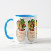 イースタービクトリアン、ヴィンテージの女の子と卵のボンネット マグカップ (左)