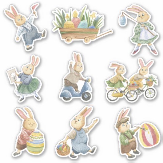 イースタービニールのスティッカーの束と卵 シール (正面)