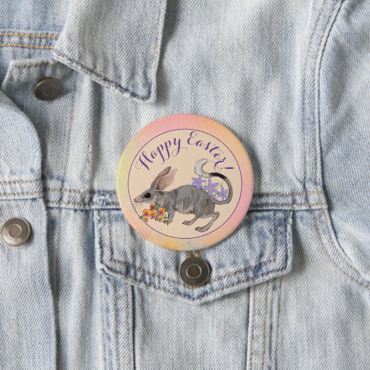 イースタービルビー&オーストラリアの花のハッピーイースターが 缶バッジ (インサイチュ)