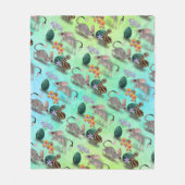 イースタービルビー&オーストラリアの花 フリースブランケット (正面)