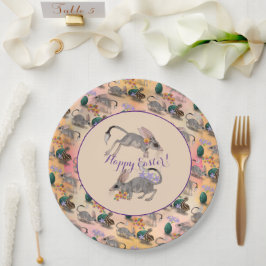 イースタービルビー&オーストラリアフラワーズハッピーイースター ペーパープレート