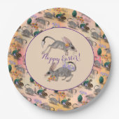 イースタービルビー&オーストラリアフラワーズハッピーイースター ペーパープレート (正面)
