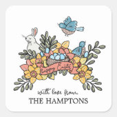 イースタービーズとバニーギフトラベル スクエアシール (正面)