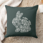 イースタービーブスホワイトレースバニーレースイヤーレース弓 クッション (ブランケット)