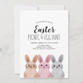 イースターピクニックと卵の狩りパーティーとベビー 招待状 (正面)