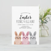 イースターピクニックと卵の狩りパーティーとベビー 招待状 (スタンド正面)