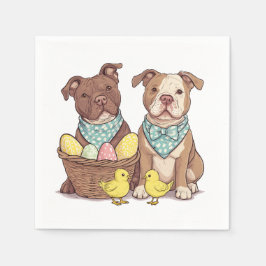 イースターピットブルドッグ スタンダードカクテルナプキン