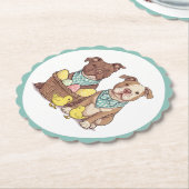 イースターピットブルドッグ ペーパーコースター (アングル)