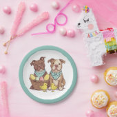 イースターピットブルドッグ ペーパープレート (パーティー)