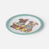 イースターピットブルドッグ ペーパープレート (アングル)