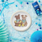 イースターピットブルドッグ ペーパープレート (パーティー)