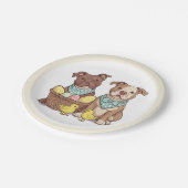 イースターピットブルドッグ ペーパープレート (アングル)