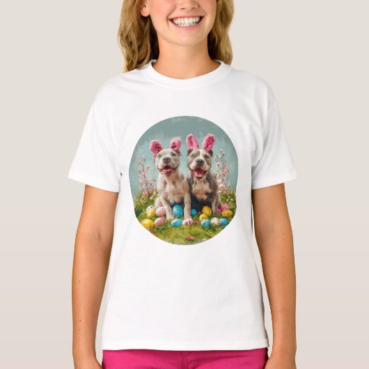 イースターピットブルドッグ Tシャツ (正面)