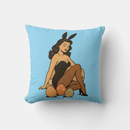 イースターピンアップ – 官能的なバニーガールとヴィンテージCh クッション