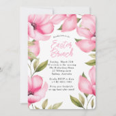 イースターピンクの花パーティの招待状 招待状 (正面)