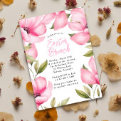イースターピンクの花パーティの招待状 招待状