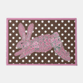 イースターピンクローゼバニーラビットドオーマド ドアマット (正面)