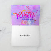 イースターピンク紫色の水の色の蝶のクロスカード カード (内部)