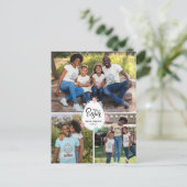 イースターファミリー名3フォトコラージュフローラ卵かわいい ポストカード (スタンド正面)