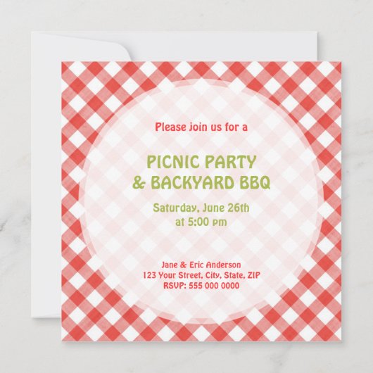 イースターファミリー懇親会ピクニックパーティの招待状 招待状 (裏面)