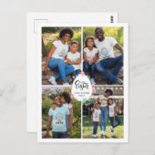 イースターファミリー4フォトコラージュ&エッグパーソナライズされた ポストカード (正面/裏面)