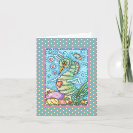 イースターファンタジーシーホースうさぎグリーティングカードバース シーズンカード (正面)