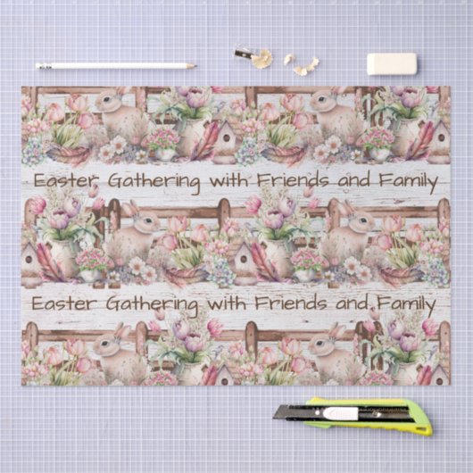 イースターファームハウスホリデーギャザリングティッシュペーパー 薄葉紙 (クラフト)